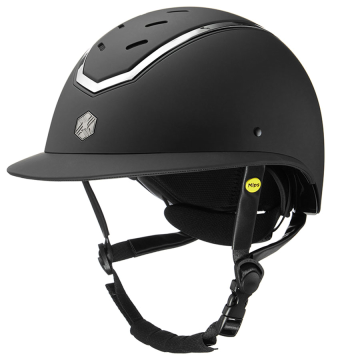 Kask jeździeckie MIPS Kylo Matowy Szeroki Daszek Czarny/Srebrny w grupie Sprzęt jeździecki / Kaski jeździeckie / Kaski jeździeckie MIPS przy Equinest (0209020322BASI_r)