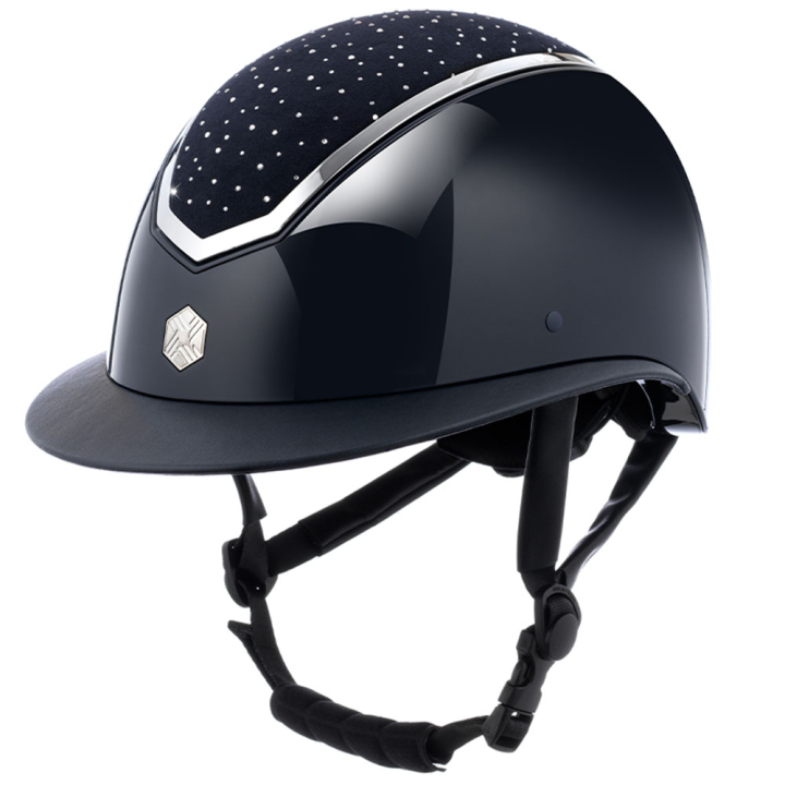 Kask jeździeckie Kylo Gloss Wide Peak Crystal Navy/Brown w grupie Sprzęt jeździecki / Kaski jeździeckie / Szerokie kaski jeździeckie przy Equinest (0209020522NASIL_r)
