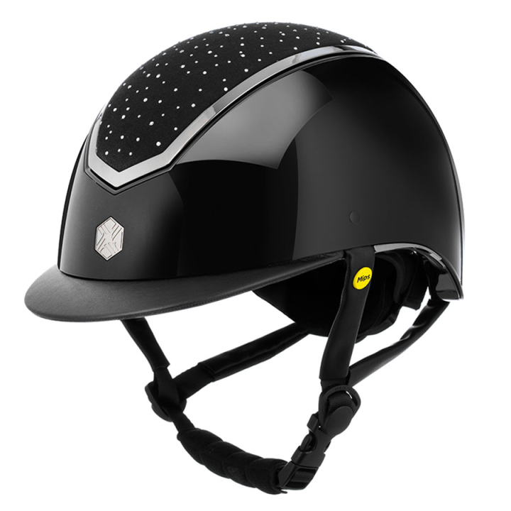 Kask jeździeckie MIPS Kylo Gloss Crystal Black/Chrome w grupie Sprzęt jeździecki / Kaski jeździeckie / Kaski jeździeckie MIPS przy Equinest (0209020622BACH_r)