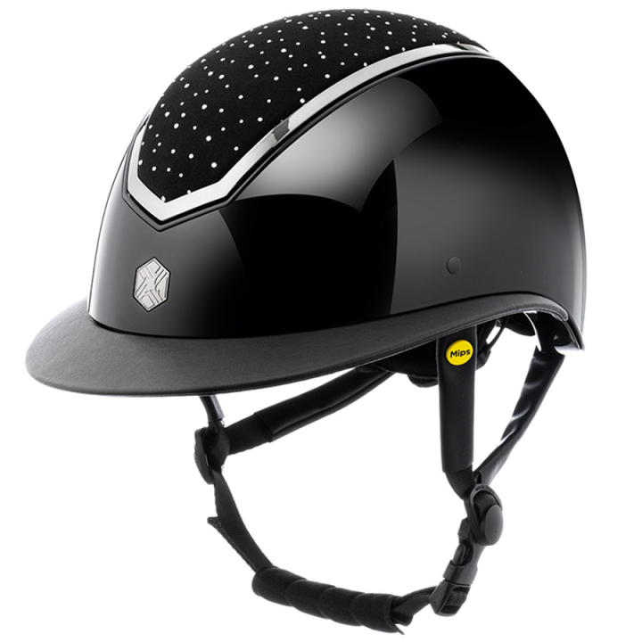 Kask jeździeckie MIPS Kylo Gloss Wide Peak Crystal Black/Chrome w grupie Sprzęt jeździecki / Kaski jeździeckie / Kaski jeździeckie MIPS przy Equinest (0209020722BACH_r)