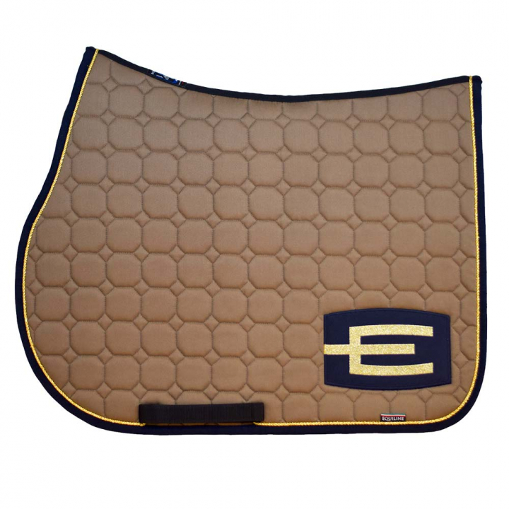 Czaprak E-logo Cappuccino Granatowy/Złoty w grupie Akcesoria dla koni / Czaprak / Czaprak z logo E przy Equinest (0720911Br-MaGu_r)