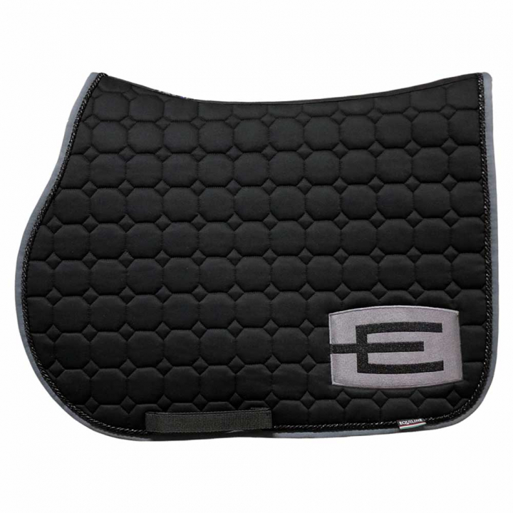 Czaprak E-logo Czarny Szary/Czarny w grupie Akcesoria dla koni / Czaprak / Czaprak z logo E przy Equinest (0720911Sv-GrSv_r)