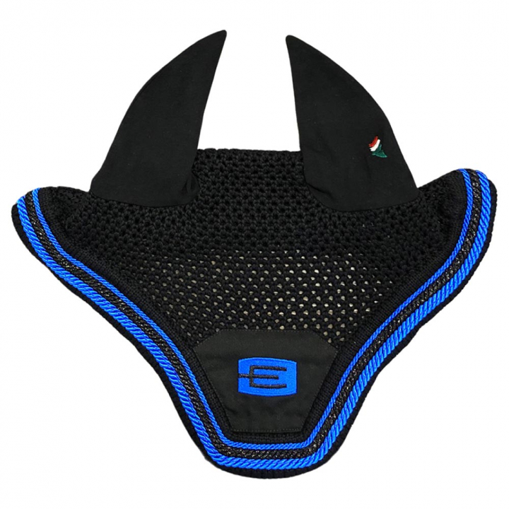 Nauszniki dla konia E-logo Black Royal Blue/Black w grupie Akcesoria dla koni / Nauszniki dla konia przy Equinest (0726910Sv-RblSvRbl_r)