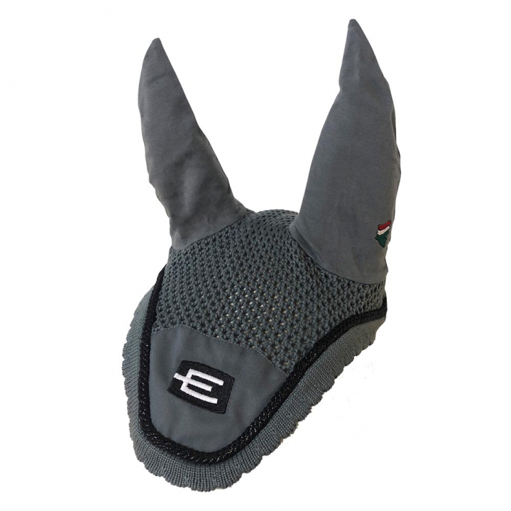 Nauszniki dla konia E-logo Grey Glitter Black/White w grupie Akcesoria dla koni / Nauszniki dla konia przy Equinest (0726955Gr-GsViSv_r)