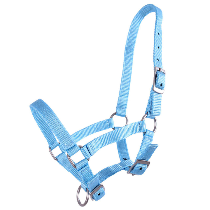 Kantar dla źrebięcia Adjustable Jasnoniebieski w grupie Akcesoria dla koni / Nagliniki / Kantary dla źrebiąt przy Equinest (1047BBV1LBL_r)