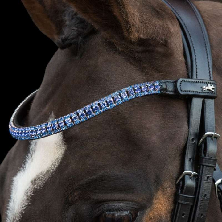 Naczółek Malaga Czarny/Błękit w grupie Sprzęt dla konia / Ogłowia i naczółki / Naczółki przy Equinest (1102000887BLLB_r)