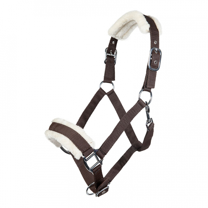Fleece Halter Ciemnobrązowy w grupie Akcesoria dla koni / Nagliniki / Skórzane i nylonowe kantary przy Equinest (11796MBr_r)