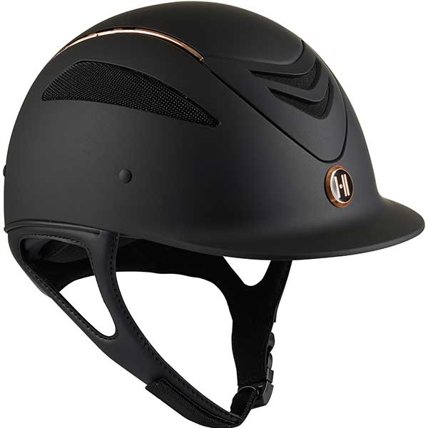 Defender Pro Matte Różowe Złoto Rura Czarna w grupie Sprzęt jeździecki / Kaski jeździeckie / Standardowe kaski z daszkiem przy Equinest (1K20020001Sv_r)