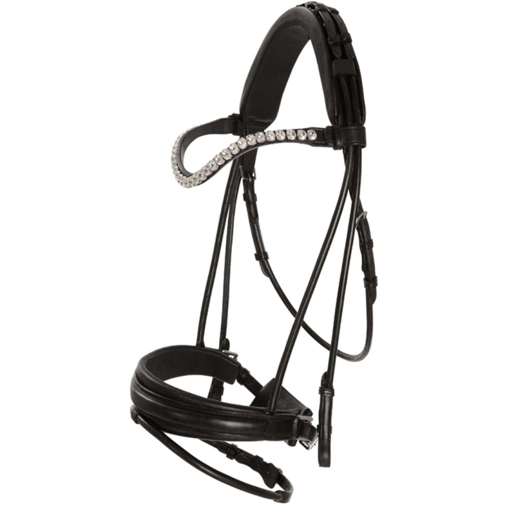 Ogłowie Ujeżdżeniowe Caselle Supreme Czarne w grupie Akcesoria dla koni / Wędzidła i nagłówki / Podwójne kantary, Weymouth i kantary do ujeżdżenia przy Equinest (208513BA_r)
