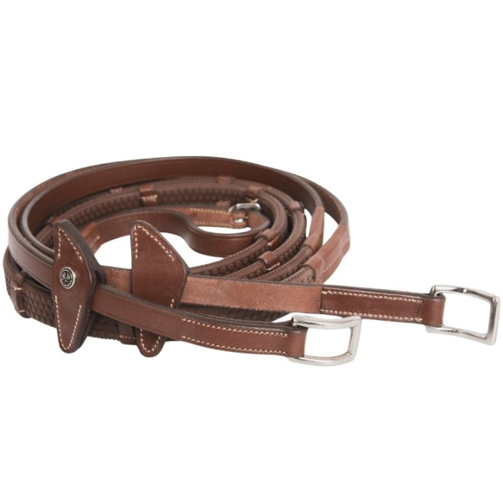 Wodze gumowe ze stoperami Eccelente Buckle Loop Brązowe w grupie Sprzęt dla konia / Wodze / Wodze gumowe przy Equinest (216753BR_r)