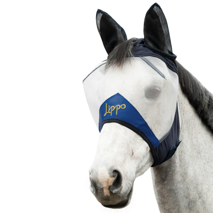 Nausznik Fly Veil Pro z Uszami Biały/Granatowy w grupie Osłona przeciw owadom / Maska przeciw owadom przy Equinest (229601WHNA_r)