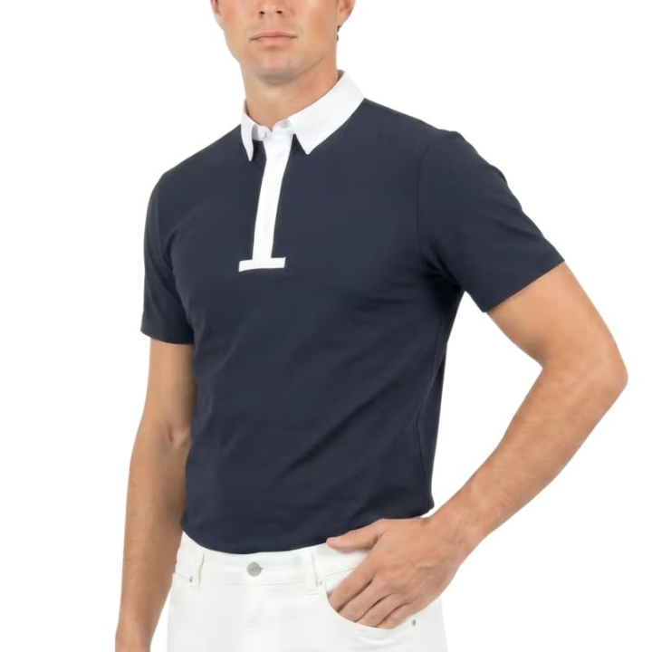 Męska koszula konkursowa Classic Short Sleeve Granatowa w grupie Odzież jeździecka / Bluzki i koszulki / Koszulki konkursowe przy Equinest (320250344NA_r)