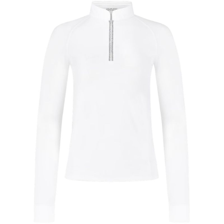 Top konkursowy Classic Glitter Zipper Long Sleeve Biały w grupie Odzież jeździecka / Bluzki i koszulki / Koszulki konkursowe przy Equinest (320310236WH_r)