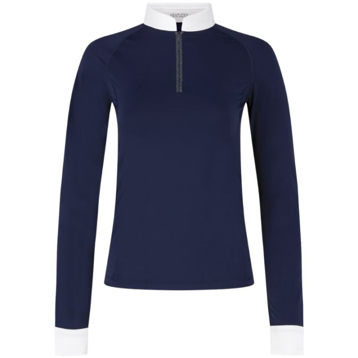 Top konkursowy Classic Glitter Zipper Long Sleeve Granatowy w grupie Odzież jeździecka / Bluzki i koszulki / Koszulki konkursowe przy Equinest (320310336NA_r)