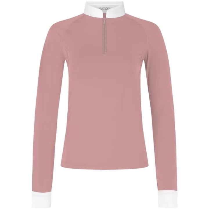Top konkursowy Classic Glitter Zipper Long Sleeve Stary Róż w grupie Odzież jeździecka / Bluzki i koszulki / Koszulki konkursowe przy Equinest (320311036OPI_r)