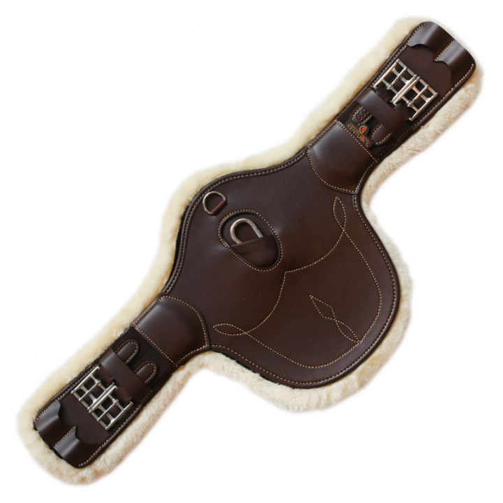 Popręg skokowy Short Sheepskin z fartuchem Brązowy w grupie Sprzęt dla konia / Popręgi / Popręgi skokowe przy Equinest (424100555BR_r)