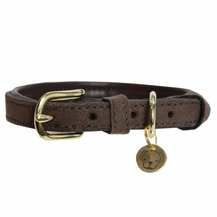 Obroża Velvet Leather Brązowa w grupie Pies / Obroże i szelki przy Equinest (42521Br_r)