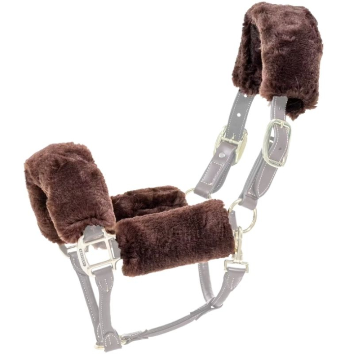 Zestaw futerek na kantar Sheepskin-set Brązowy w grupie Sprzęt dla konia / Ogłowia i naczółki / Futerka ochronne do ogłowia przy Equinest (42603BR)