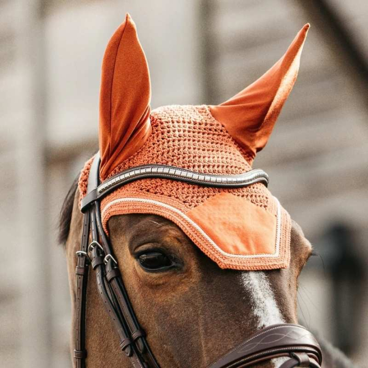 Nauszniki Wellington Velvet Pomarańczowe w grupie Sprzęt dla konia / Nauszniki przy Equinest (4262617OR_r)
