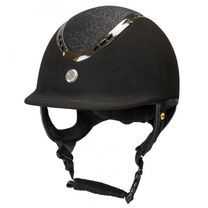 Kask EQ3 Pardus z pokrętłem Microfiber Glitter Czarny Piasek w grupie Sprzęt dla jeźdźca / Kaski / Kaski MIPS przy Equinest (49430000BA)