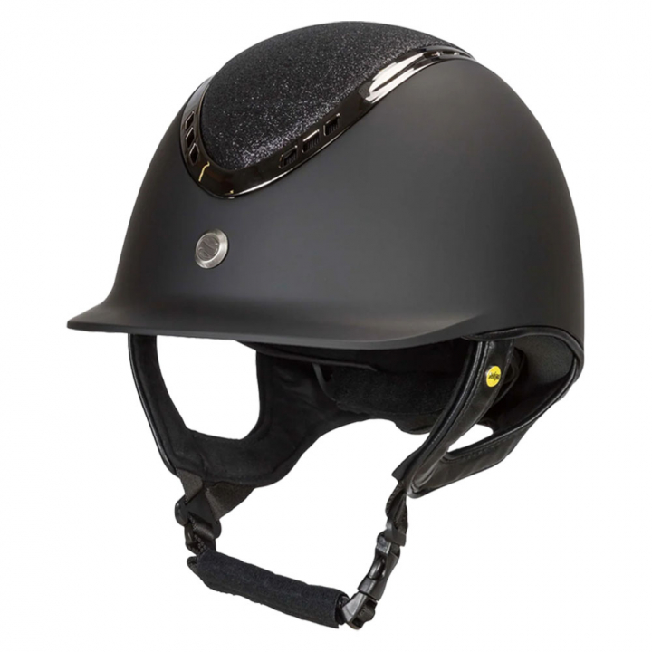 Kask EQ3 Pardus z pokrętłem Smooth Top Glitter Czarny Piasek w grupie Sprzęt dla jeźdźca / Kaski / Kaski MIPS przy Equinest (49460301BA)