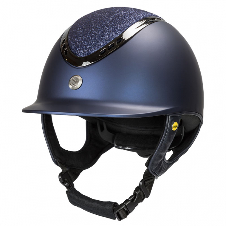 Kask EQ3 Pardus z pokrętłem Smooth Top Glitter Granatowy Piasek w grupie Sprzęt dla jeźdźca / Kaski / Kaski MIPS przy Equinest (49460301NA)