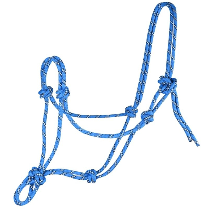 Kantar sznurkowy Knotted Niebiesko/Brązowy w grupie Sprzęt dla konia / Kantary / Kantary sznurkowe przy Equinest (50411050BLBRW_r)