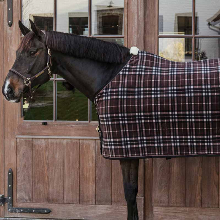 Derka polarowa Heavy Check Printing Brąz/Beż w grupie Derki dla koni / Derki polarowe i wełniane przy Equinest (52147BRBE_r)