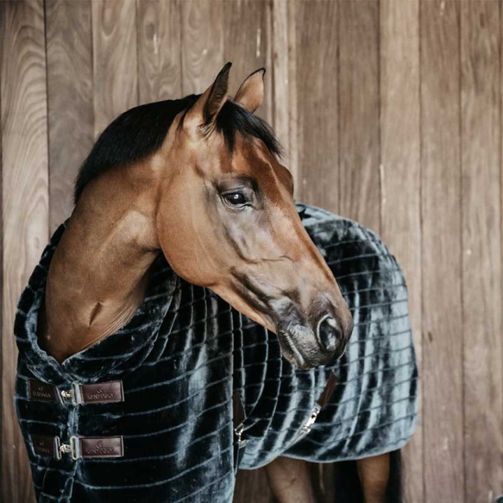 Derka stajenna ze sztucznym futerkiem Ciemnoszara w grupie Derki dla koni / Derki konkursowe i transportowe przy Equinest (52151Mgr_r)