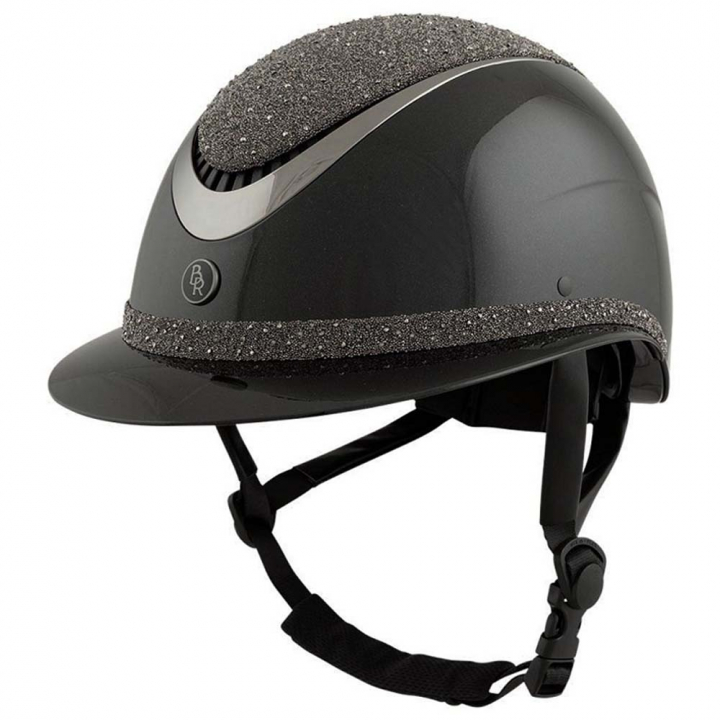 Kask Theta Plus Dazzling Glamorous Glossy Czarny/Gunmetal w grupie Sprzęt dla jeźdźca / Kaski / Daszki przeciwsłoneczne przy Equinest (541048BA)