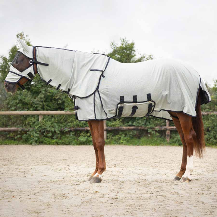Derka przeciw owadom z kapturem i nausznikami Szara w grupie Ochrona przed owadami / Derki przeciw owadom przy Equinest (6013GS125GR_r)
