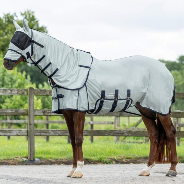 Derka przeciw owadom z kapturem i nausznikami Szara w grupie Ochrona przed owadami / Derki przeciw owadom przy Equinest (6013GS125GR_r)