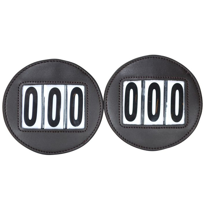 Numer startowy HS Vegan Leather 2-pak Brązowy w grupie Sprzęt dla konia / Akcesoria dla konia / Numery startowe przy Equinest (603972BR)