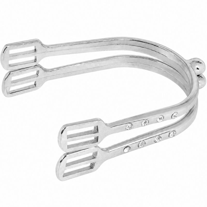 Ostrogi z paskami Crystal Biało/Srebrne w grupie Sprzęt dla jeźdźca / Ostrogi przy Equinest (6264410WHSI_r)