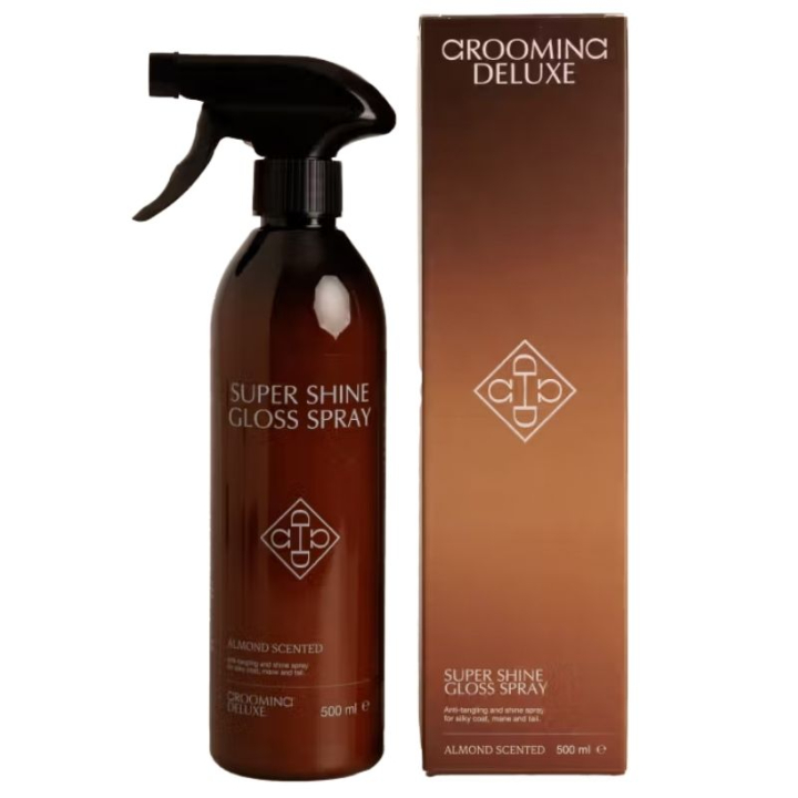 Nabłyszczacz sierści Super Shine Gloss Spray Almond 500ml w grupie Pielęgnacja i zdrowie / Pielęgnacja sierści / Nabłyszczacze do sierści przy Equinest (72113BE-500)