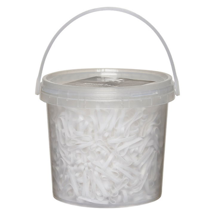 Gumki silikonowe 1500 szt. HG Białe w grupie Pielęgnacja i zdrowie / Gumki i kokardki do grzywy przy Equinest (72494WH)