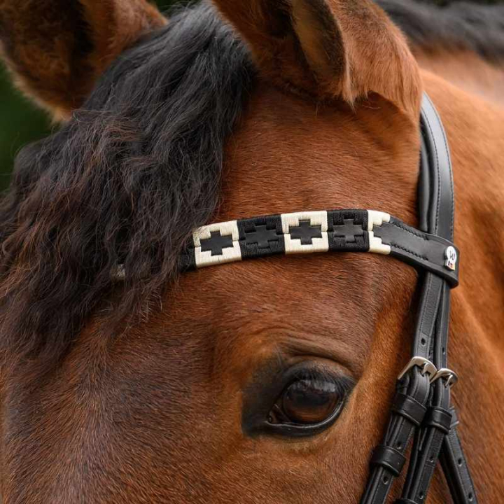 Naczółek Polo X-Line Czarny/Beżowy w grupie Sprzęt dla konia / Ogłowia i naczółki / Naczółki przy Equinest (9589301VBLABE_r)
