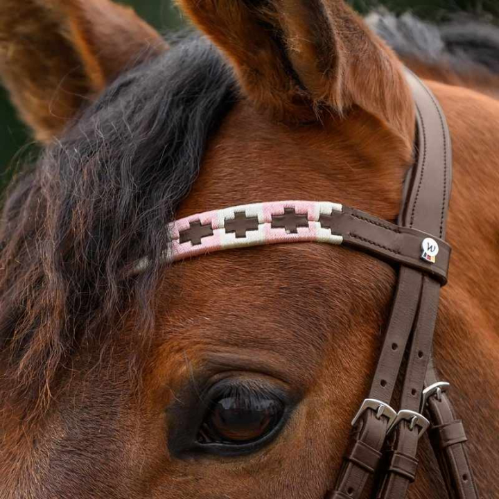Naczółek Polo X-Line Brązowy/Różowy w grupie Sprzęt dla konia / Ogłowia i naczółki / Naczółki przy Equinest (9589431VBPI_r)