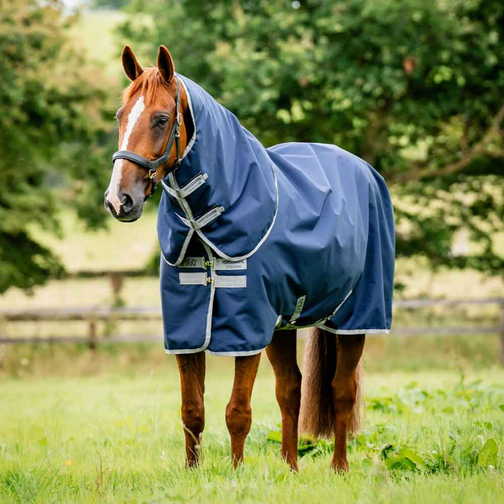 Derka padokowa z kapturem Amigo Ripstop 900 Plus 100g Granatowo/Szara w grupie Derki dla koni / Derki padokowe / Derki przejściowe przy Equinest (AARPG2NA)