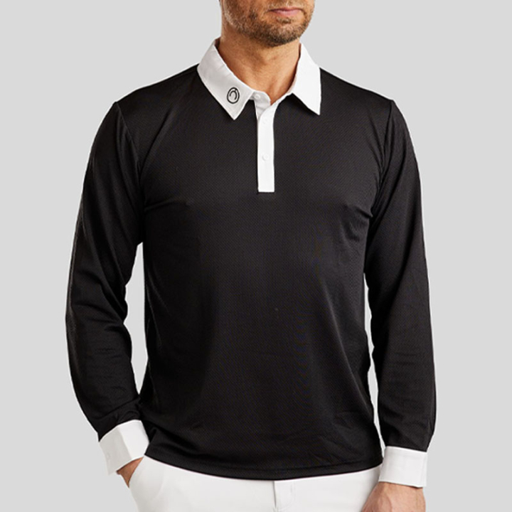 Koszula konkursowa męska MoWill Long Sleeve Czarna w grupie Odzież jeździecka / Bluzki i koszulki / Koszulki konkursowe przy Equinest (CT34314LBA_r)