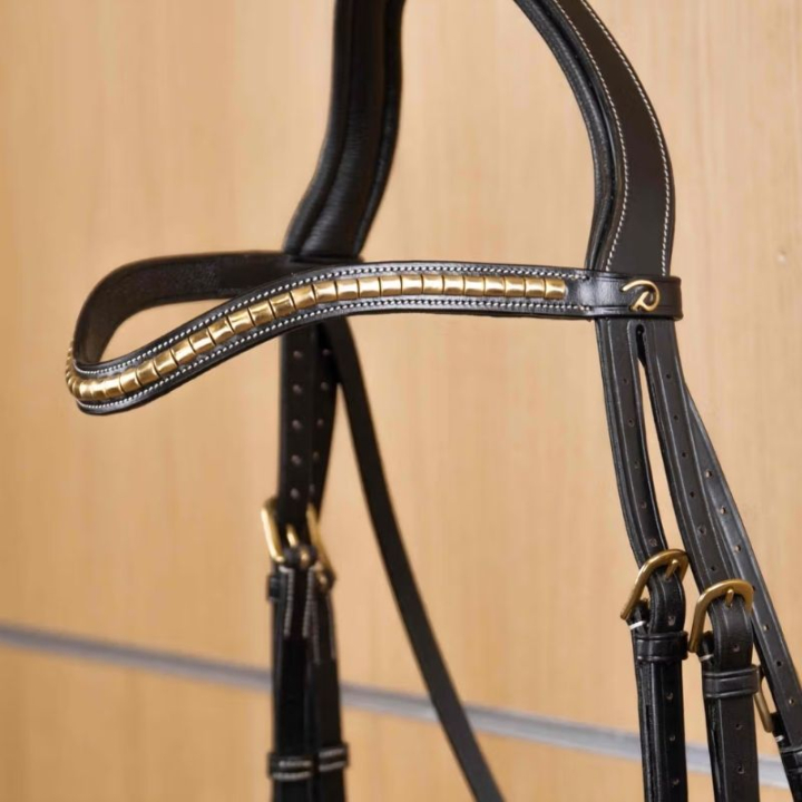 Naczółek V-form Brass Clincher Dyon Collection Czarny w grupie Sprzęt dla konia / Ogłowia i naczółki / Naczółki przy Equinest (DY02ESv_r)