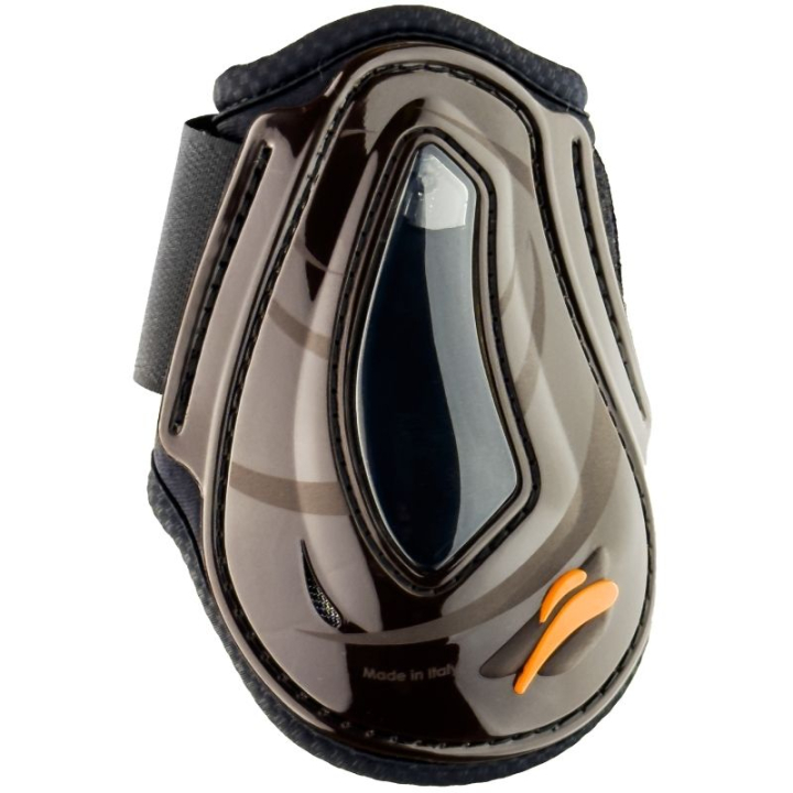 Ochraniacze skokowe tył eAirshock Legend Velcro Brązowe w grupie Sprzęt dla konia / Ochrona nóg / Ochraniacze skokowe tył przy Equinest (EAIRLGNDRLMVBR_r)