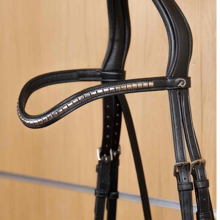 Naczółek V-Form Silver Clincher New English Collection Czarny w grupie Sprzęt dla konia / Ogłowia i naczółki / Naczółki przy Equinest (NE02MSv_r)