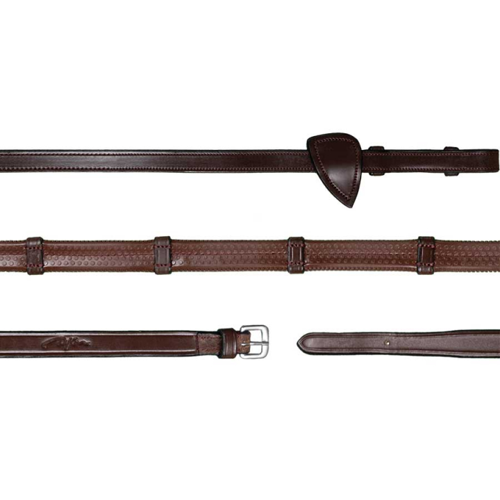 Wodze gumowe ze stoperami 13mm NE Brązowe w grupie Sprzęt dla konia / Wodze / Wodze gumowe przy Equinest (NE05CBr_r)