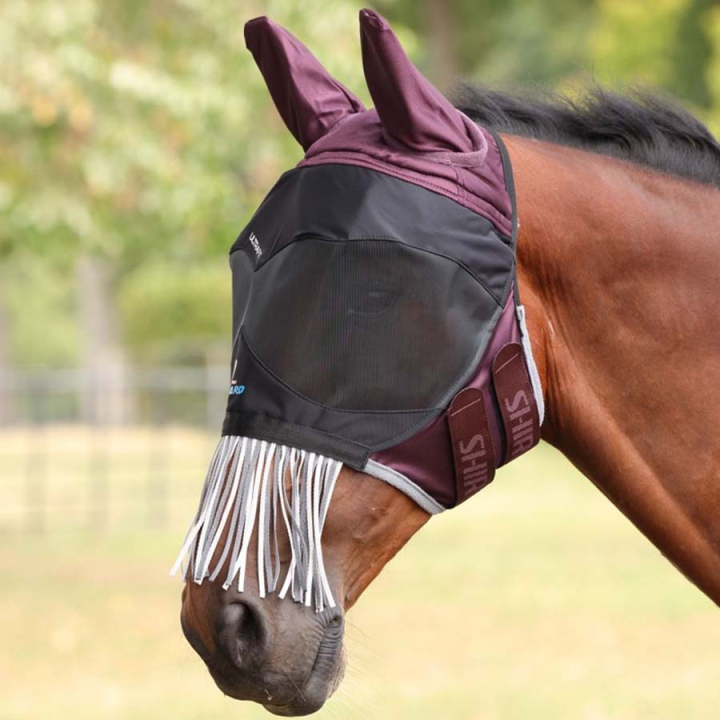 Maska przeciw owadom Deluxe with Ears & Nose Fringe Bordowa w grupie Ochrona przed owadami / Maski i moskitiery przy Equinest (SH108732WN_r)