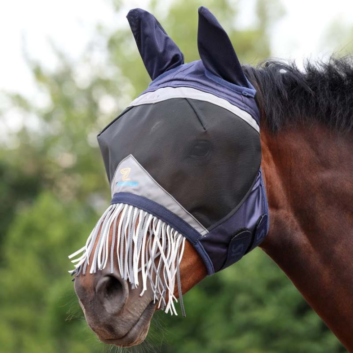 Maska przeciw owadom Fine Mesh with Ears & Nose Fringe Granatowa w grupie Ochrona przed owadami / Maski i moskitiery przy Equinest (SH666417NA_r)