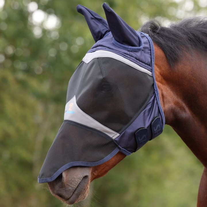 Maska przeciw owadom Fine Mesh with Ears & Nose Granatowa w grupie Ochrona przed owadami / Maski i moskitiery przy Equinest (SH666517NA_r)