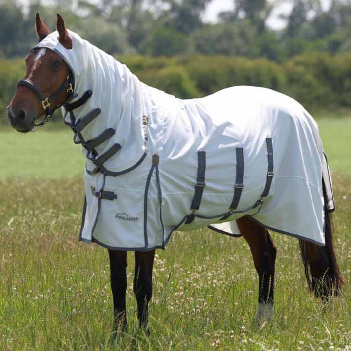 Derka na egzemę & przeciw owadom Highlander Plus Biały/Szary w grupie Derki dla koni / Derki przeciw owadom i Derki egzemowe przy Equinest (SH932109_r)