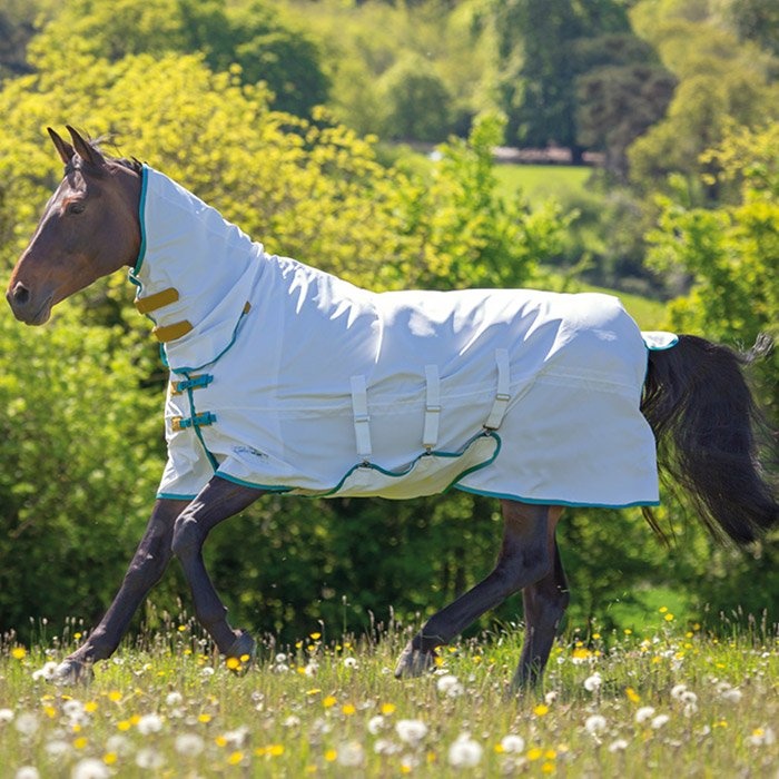 Derka przeciw owadom/egzemie Tempest Plus Biało/Niebieska w grupie Derki dla koni / Derki przeciw owadom i Derki egzemowe przy Equinest (SH9325_V_r)
