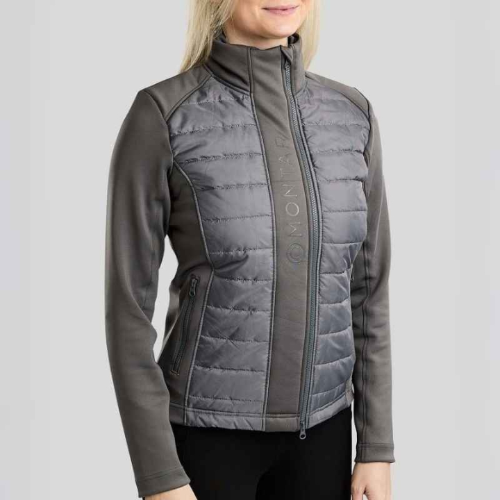 Kurtka hybrydowa Emma Softshell Szara w grupie Odzież jeździecka / Płaszcze i kurtki / Kurtki jeździeckie przy Equinest (SL21246LGR_r)